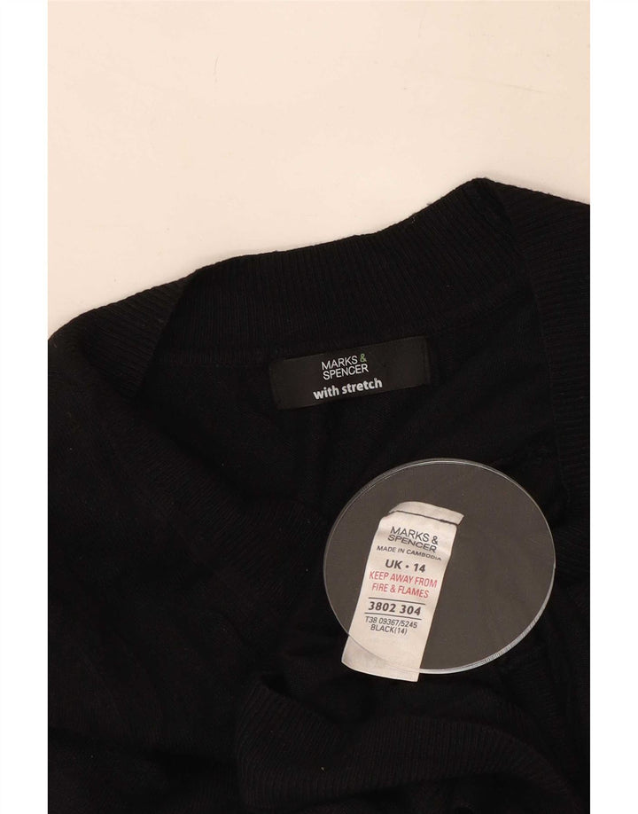 Marks & Spencer Γυναικείο πουλόβερ Crop Cardigan UK 14 Medium Black