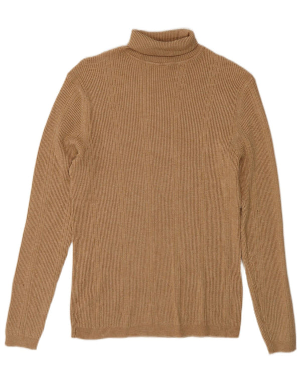 Marks & Spencer Γυναικείο πουλόβερ με ρολό λαιμόκοψη UK 10 Small Beige Viscose