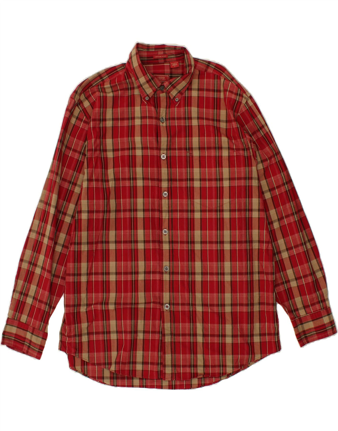 IZOD Mens Shirt Large Red Check Cotton Vintage Izod and Second-Hand Izod from Messina Hembry 