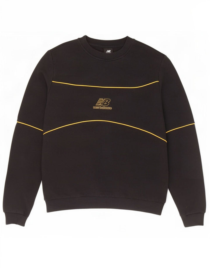 Ανδρικό φούτερ New Balance Jumper Μικρό μαύρο ριγέ βαμβακερό