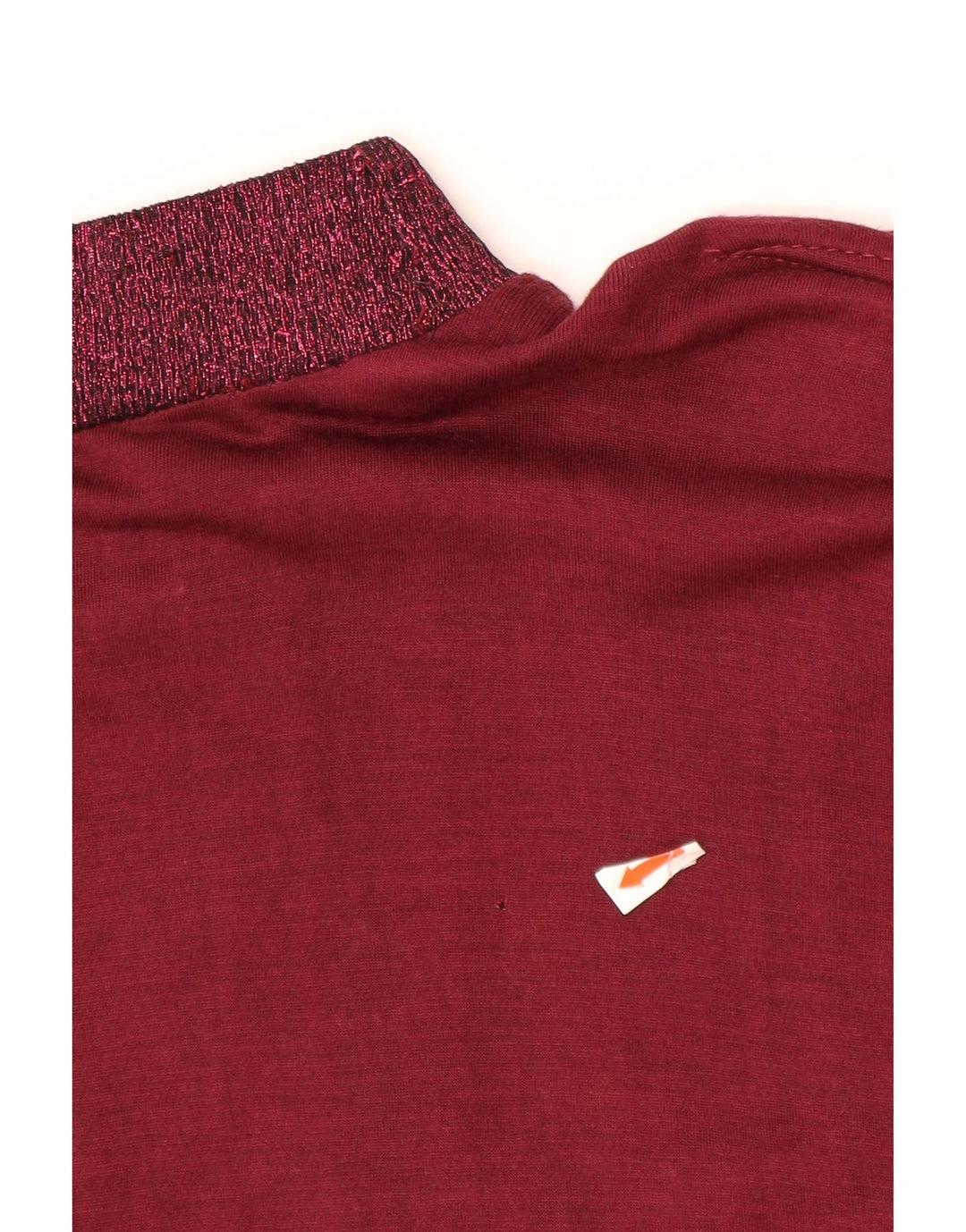 VINTAGE Γυναικείο τοπ μακρυμάνικο UK 14 Large μπορντό Floral