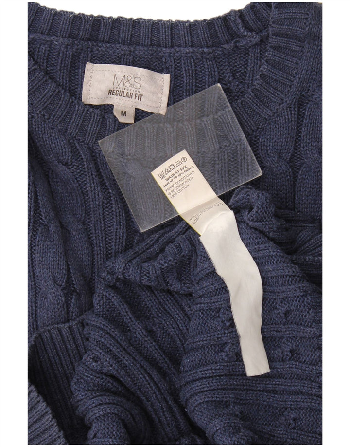 Ανδρικό πουλόβερ Marks & Spencer Regular Fit Crew Neck Jumper Medium Navy Blue