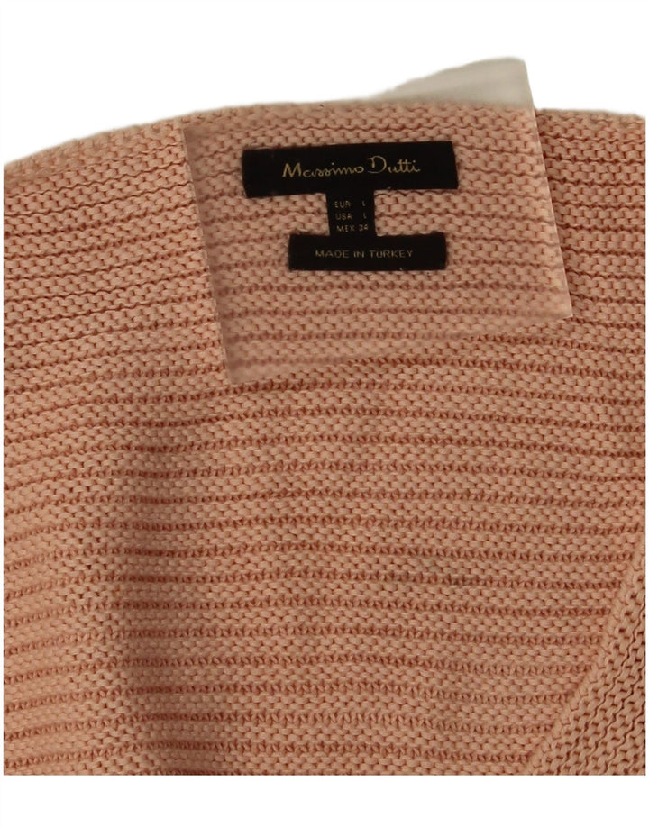 Massimo Dutti Γυναικείο πουλόβερ με λαιμόκοψη με V λαιμόκοψη UK 16 μεγάλο ροζ