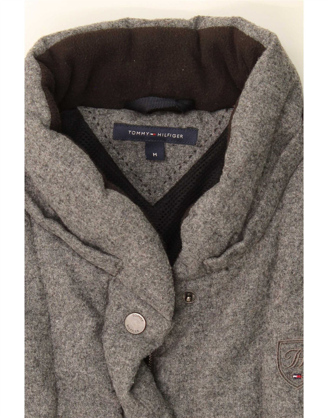Tommy Hilfiger Γυναικεία padded Gilet UK 14 Medium Grey Wool