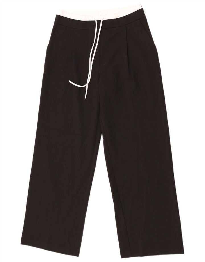Zara Γυναικείο παντελόνι Chino με καρφίτσες μικρό W26 L30 μαύρο πολυεστέρα