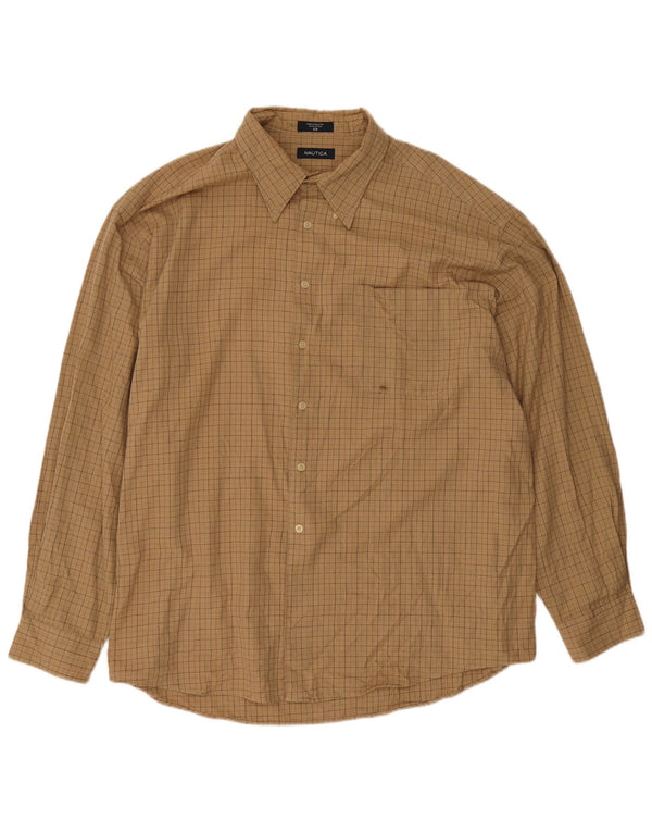 Ανδρικό πουκάμισο Nautica Flannel 2XL Beige Check Cotton