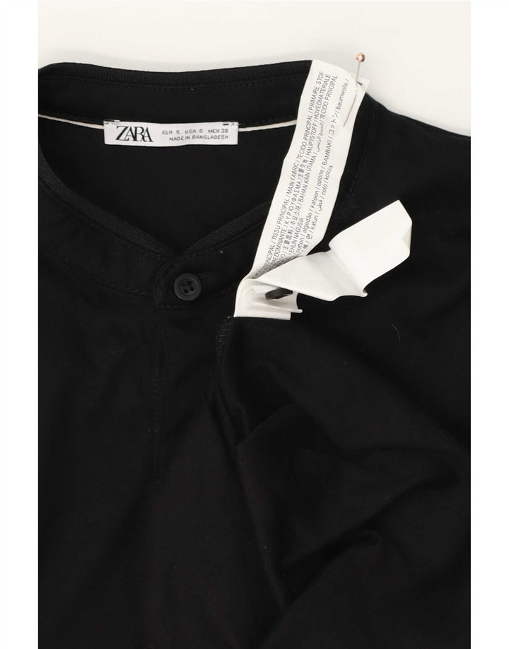 Zara Ανδρικό Πόλο Μπλουζάκι Μικρό Μαύρο Βαμβακερό