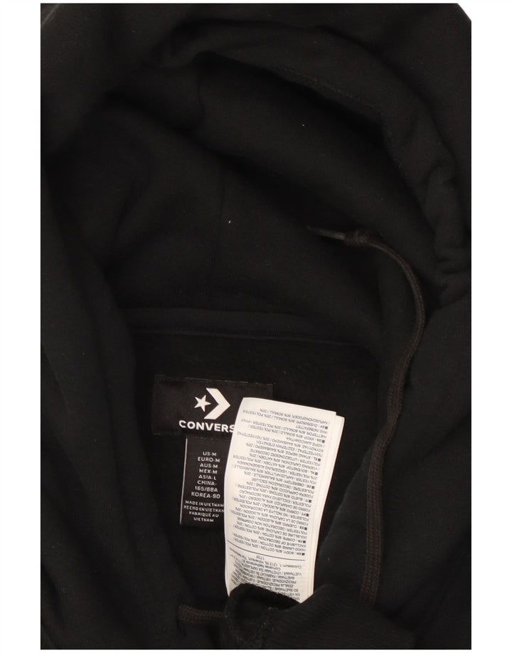 CONVERSE Γυναικείο Hoodie Jumper UK 14 Medium μαύρο βαμβακερό