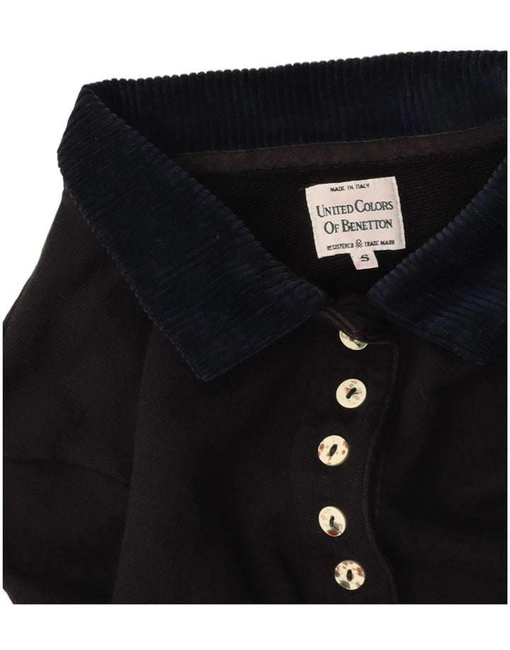 BENETTON Γυναικείο Oversized Graphic Crop Polo UK 10 Small Black