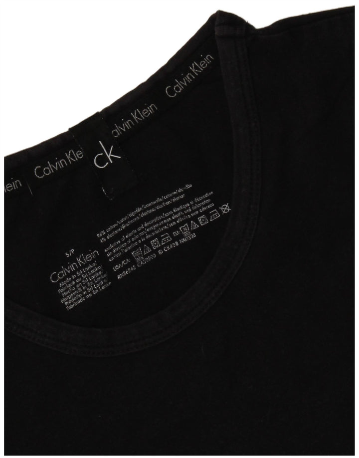 CALVIN KLEIN Ανδρικό γραφικό T-Shirt Top Μικρό μαύρο βαμβακερό
