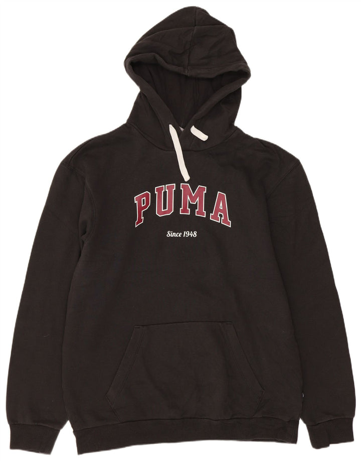 Ανδρικό γραφικό κουκούλα Puma, μεσαίο μαύρο βαμβακερό