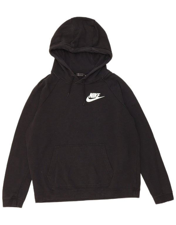 Nike Γυναικείο Hoodie Jumper UK 16 Large μαύρο βαμβακερό