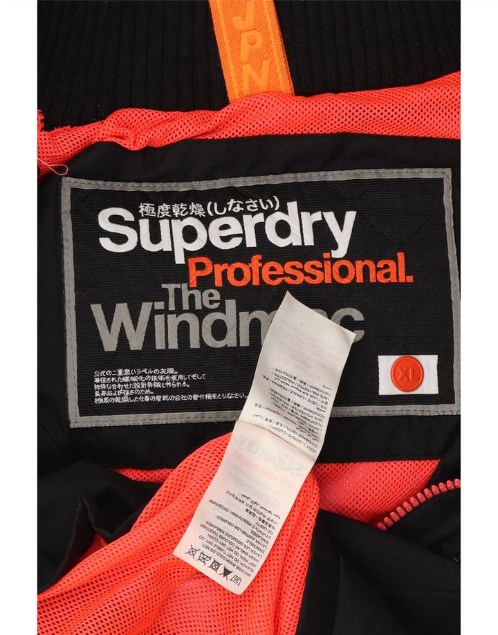 Superdry Womens The Windmac Hooded Rain Jacket UK 18 XL Black Polyester