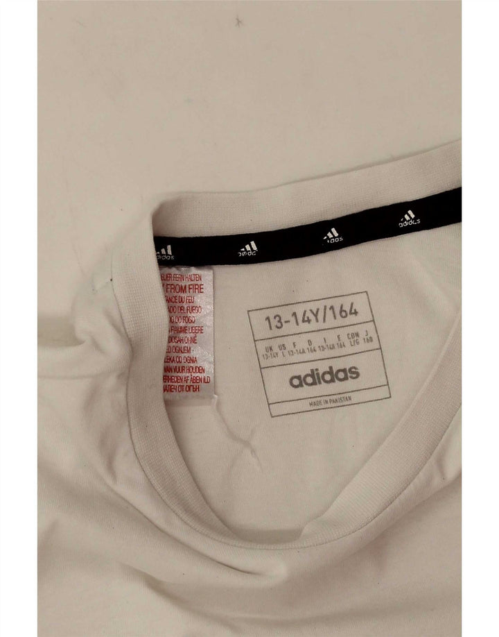 Adidas Boys T-Shirt Top 13-14 Years Λευκό