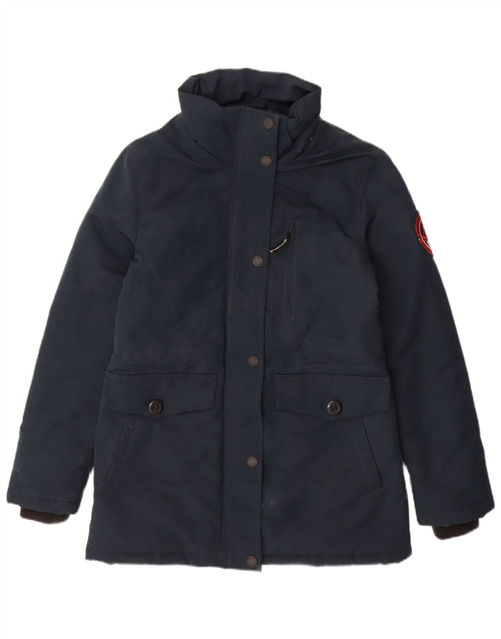 Superdry γυναικείο μπουφάν με κουκούλα UK 10 Small Navy Blue Polyester