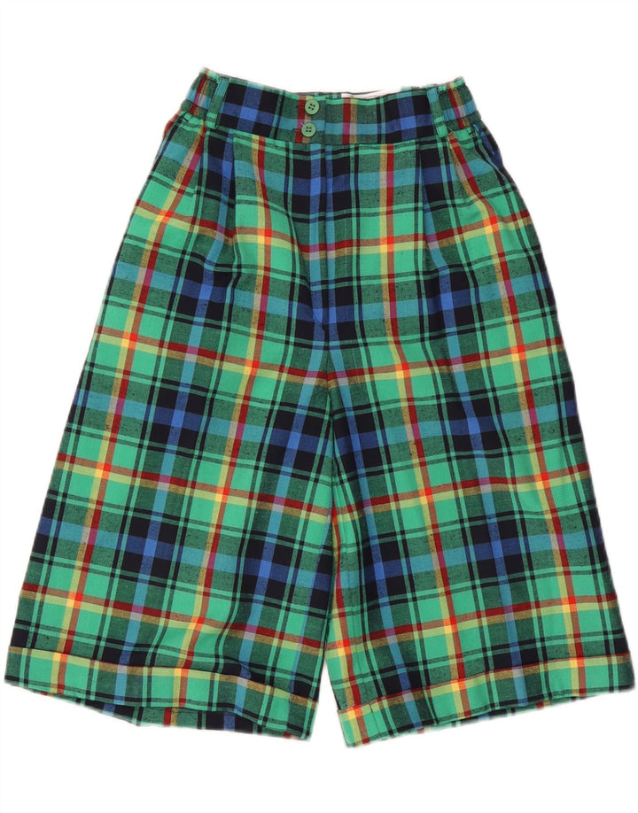 Γυναικείο ψηλόμεσο βερμούδα VINTAGE UK 10 Small W24 Green Check