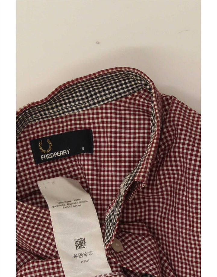 Ανδρικό πουκάμισο Fred Perry Μικρό Βουργουνδί Gingham Cotton