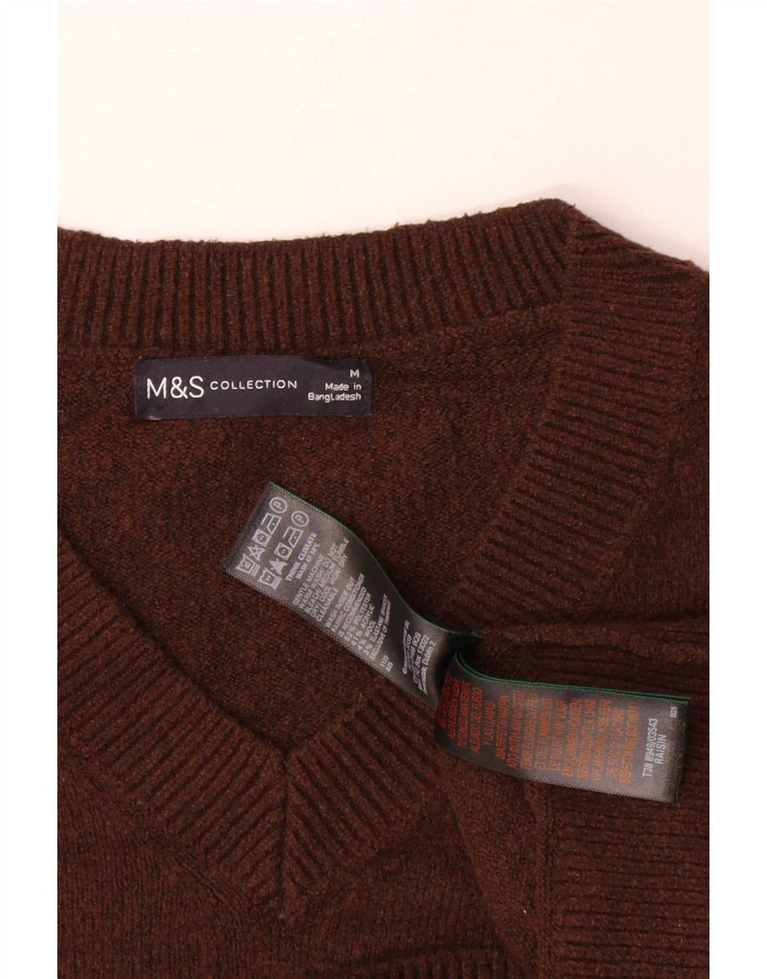 Marks & Spencer Γυναικείο πουλόβερ με λαιμόκοψη μεγάλου μεγέθους UK 14 Μεσαίο καφέ