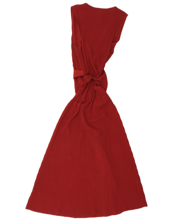 Massimo Dutti Γυναικείο Αμάνικο Maxi Φόρεμα UK 12 μεσαία κόκκινη βισκόζη