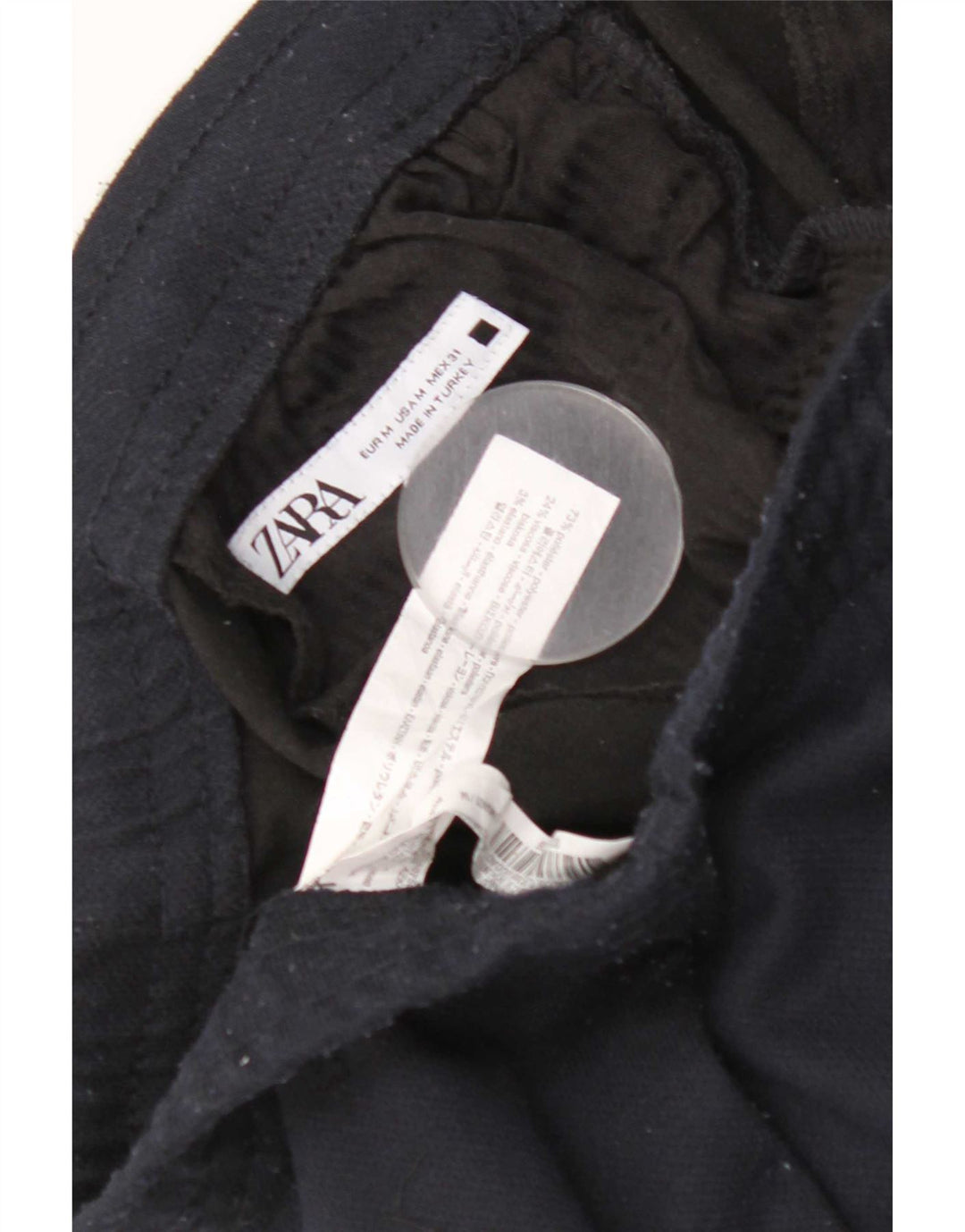 Zara Ανδρικό Slim Chino Παντελόνι Medium W31 L27 Navy Blue Polyester