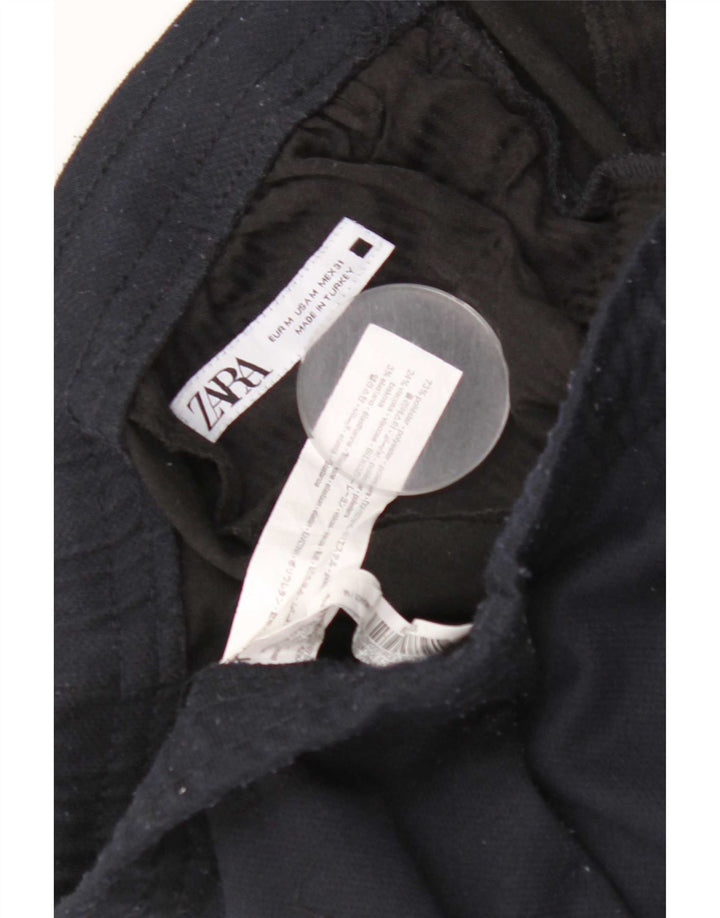 Zara Ανδρικό Slim Chino Παντελόνι Medium W31 L27 Navy Blue Polyester