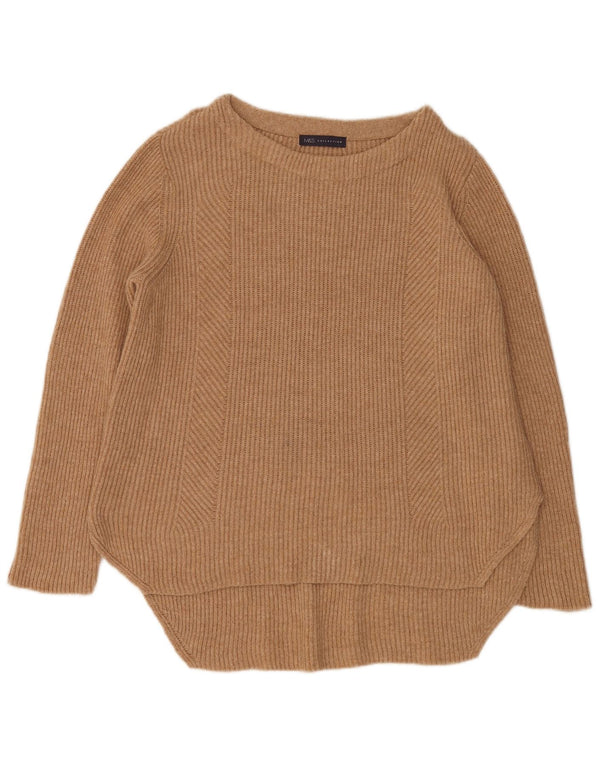 Marks & Spencer Γυναικείο πουλόβερ Longline Boat Neck Jumper UK 20 2XL Beige