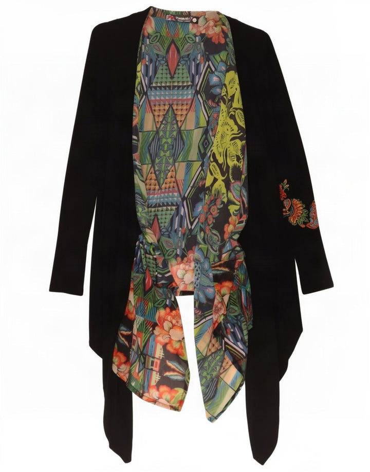 Desigual Γυναικεία ασύμμετρη ανοιχτή ζακέτα UK 12 Medium Black