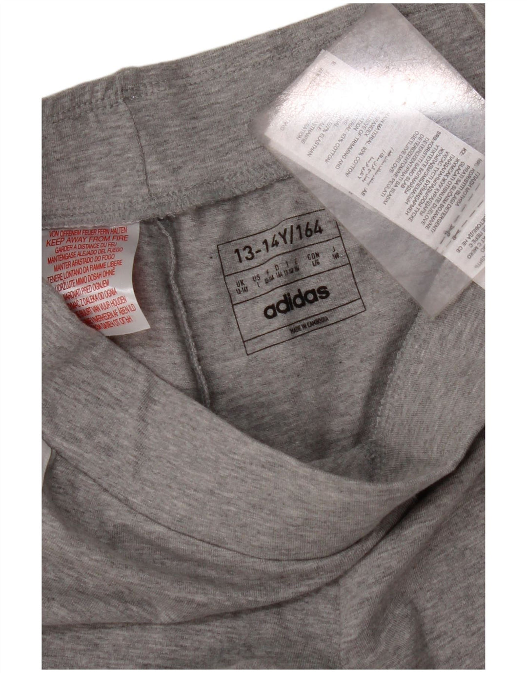 Κοριτσίστικα κολάν ADIDAS 13-14 ετών Γκρι Βαμβακερό