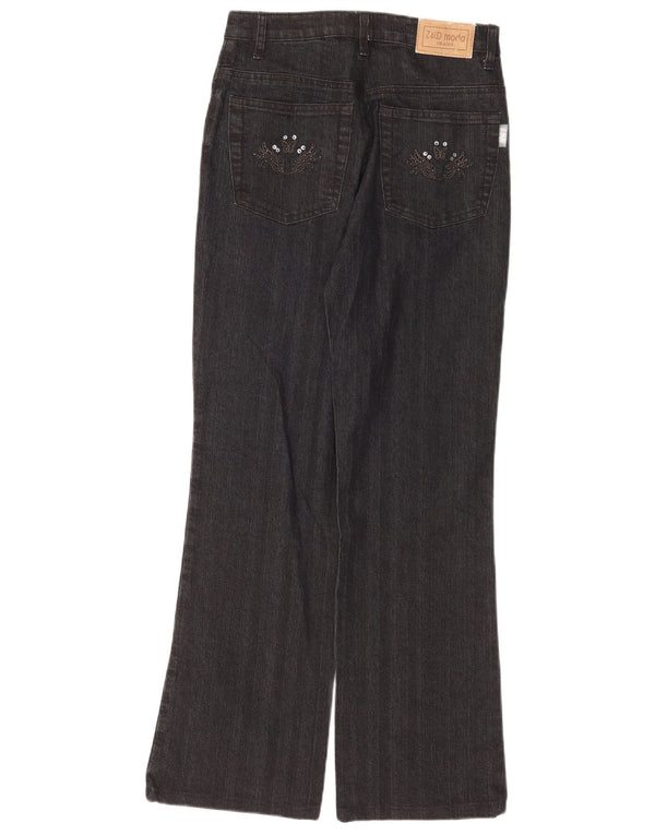 Vintage γυναικείο τζιν μποτάκι IT 42 Medium W28 L30 Γκρι φλοράλ βαμβακερό