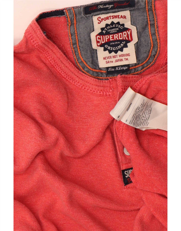 Ανδρικό μπλουζάκι Superdry μακρυμάνικο XL κόκκινο βαμβακερό