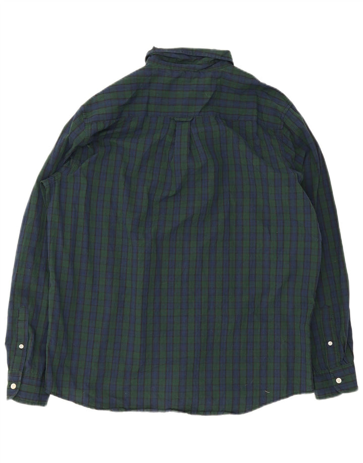 Chaps Ανδρικό πουκάμισο XL Navy Blue Check Cotton