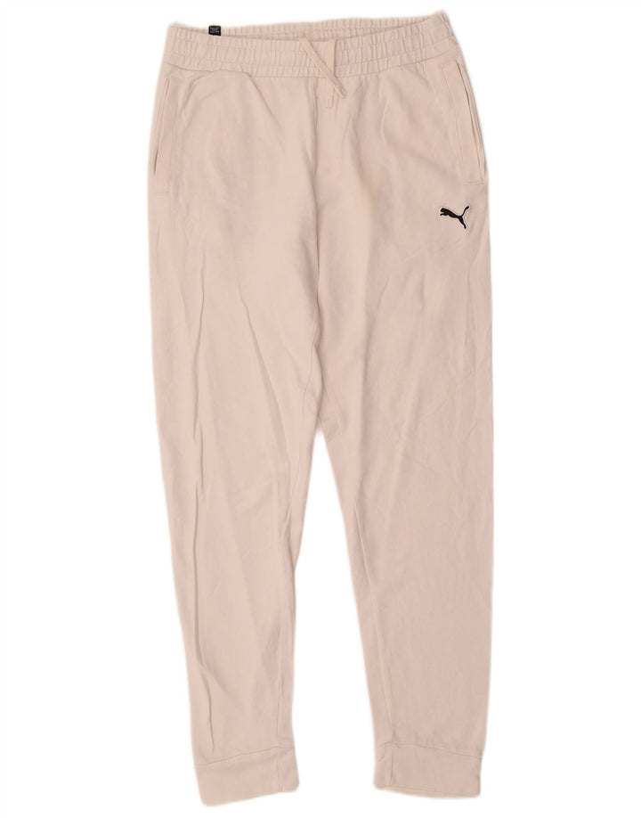 Puma Γυναικεία αθλητική φόρμα Παντελόνι Joggers UK 14 Μεσαίο λευκό βαμβακερό