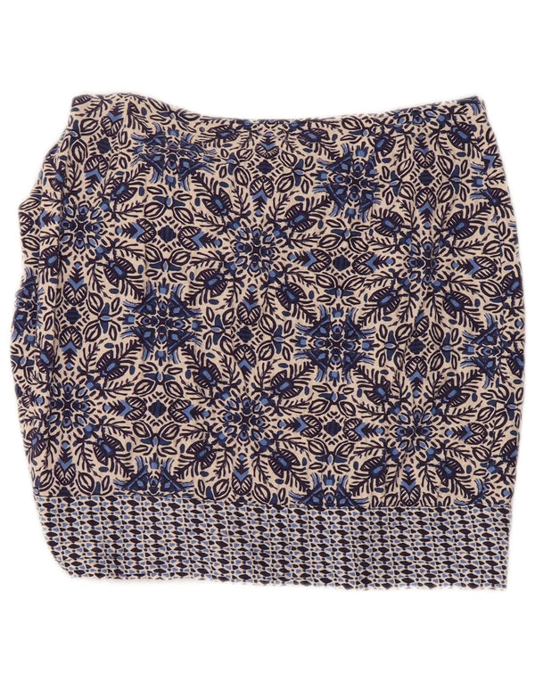 Zara Γυναικεία Wrap Φούστα Small W26 Blue Floral Βαμβακερό