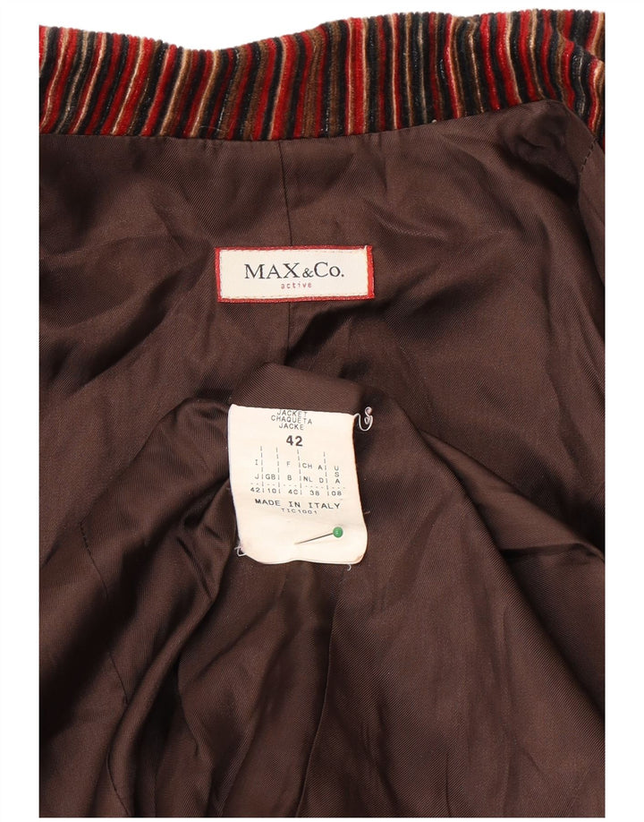 Max & Co. Γυναικείο σακάκι με 3 κουμπιά σακάκι UK 10 Small Burgundy ριγέ