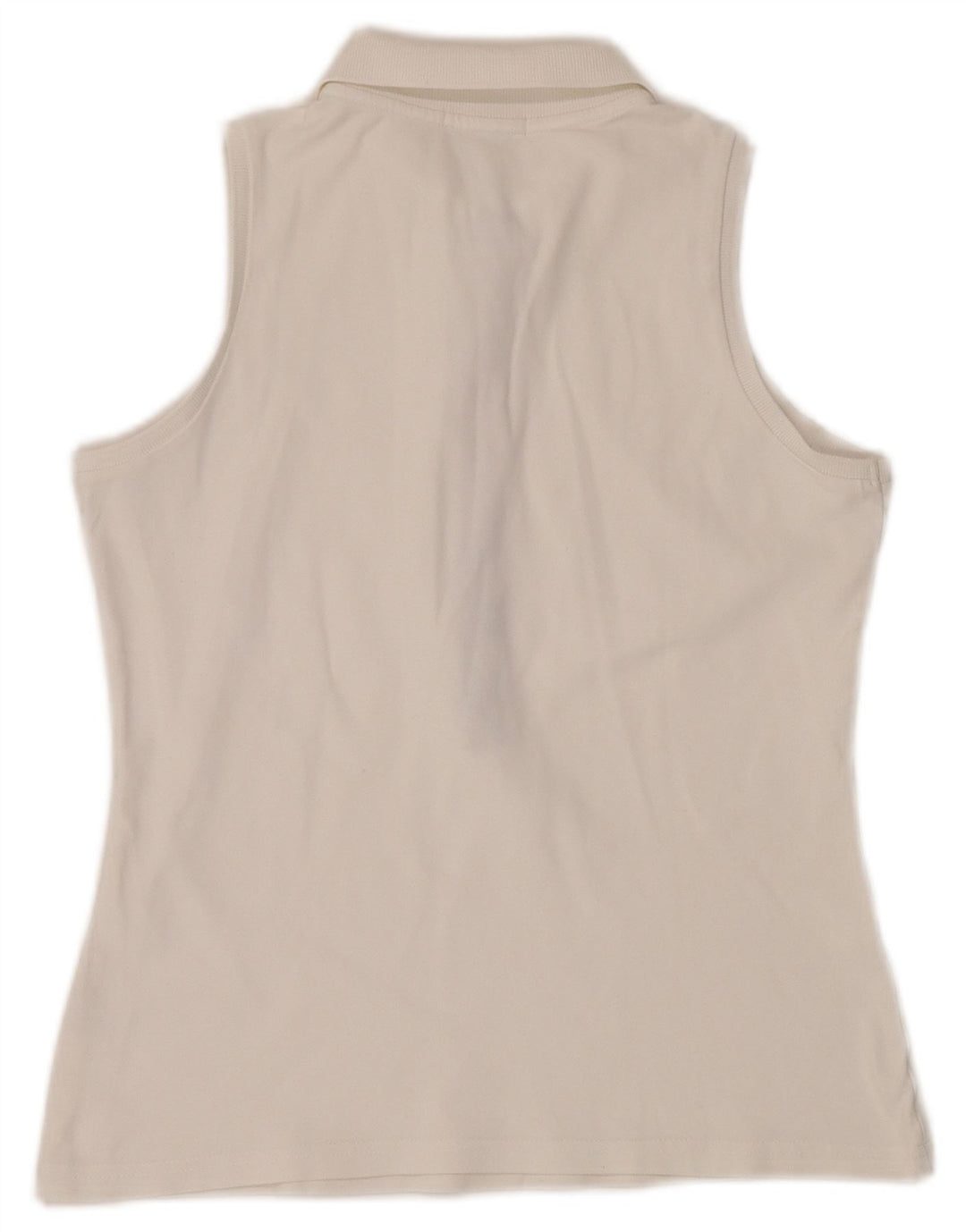 Γυναικείο αμάνικο μπλουζάκι πόλο BURBERRY BRIT UK 12 Medium White
