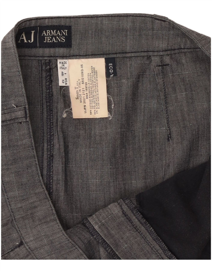 Armani Γυναικεία Ίσια Φούστα IT 46 Μεγάλη W32 Γκρι Βαμβακερή