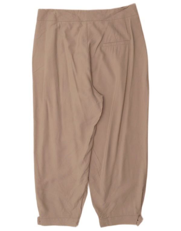 Zara γυναικείο ψηλόμεσο παντελόνι XL W36 L28 μπεζ βισκόζη