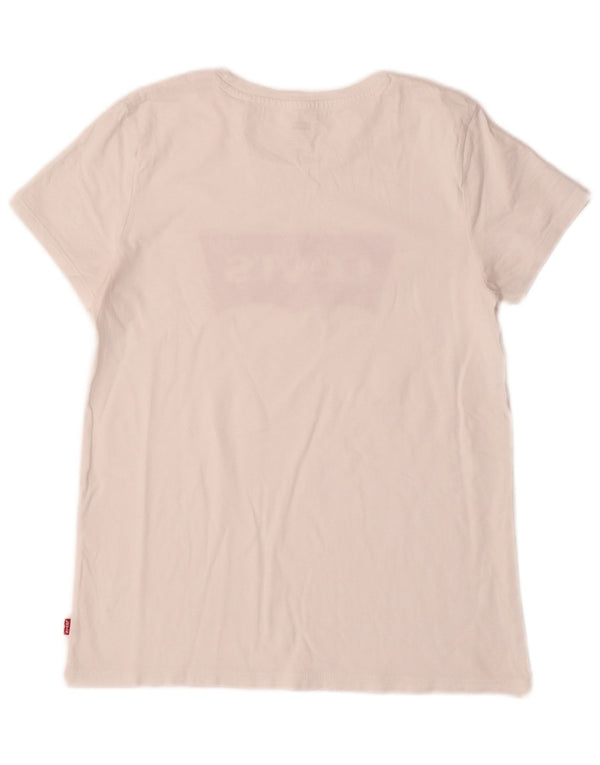 Γυναικείο γραφικό T-Shirt Levi's Top UK 10 Small White