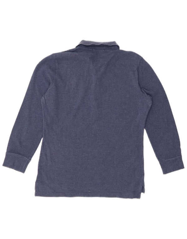 RALPH LAUREN Γυναικείο Skinny μακρυμάνικο μπλουζάκι πόλο UK 14 Large Navy Blue