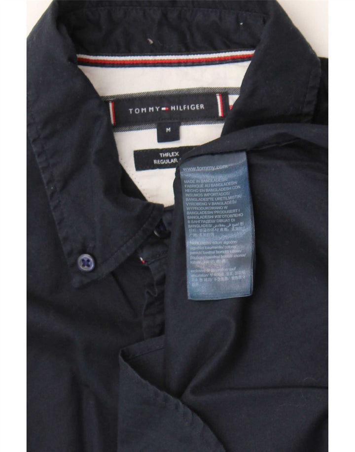 Ανδρικό πουκάμισο Tommy Hilfiger με κανονική εφαρμογή, μεσαίο μπλε βαμβακερό