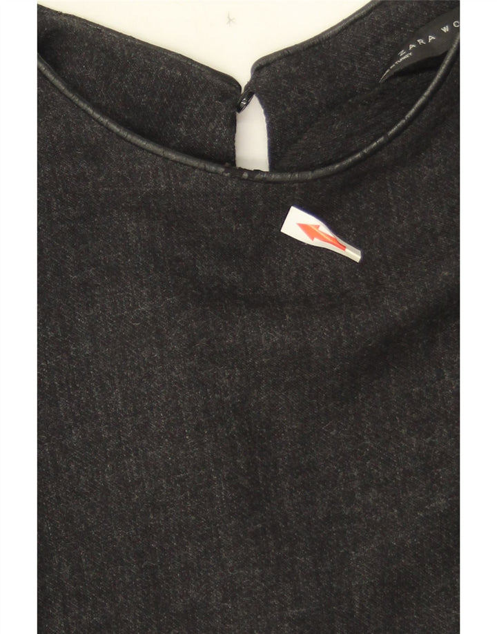 Zara Γυναικείο μακρυμάνικο φόρεμα A-Line UK 10 Small Grey