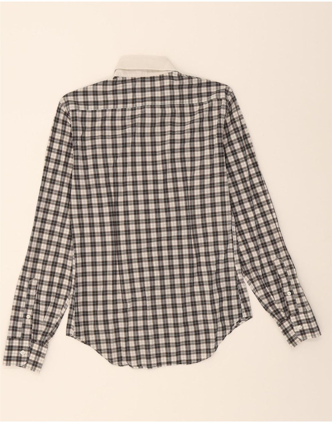 ZARA Mens Slim Fit Shirt Small Black Check Cotton Vintage Zara and Second-Hand Zara from Messina Hembry 