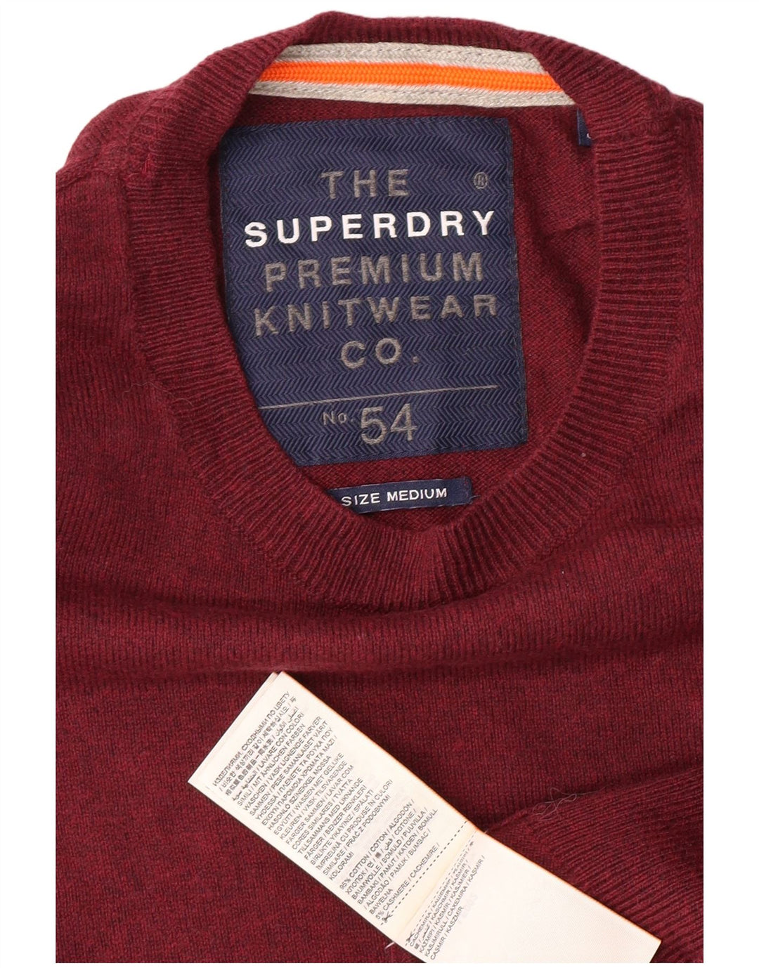 Ανδρικό πουλόβερ με λαιμόκοψη SUPERDRY Μεσαίο βαμβακερό βαμβάκι