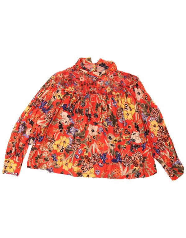 Γυναικεία μακρυμάνικη μπλούζα French Connection Top UK 16 Large Red Floral
