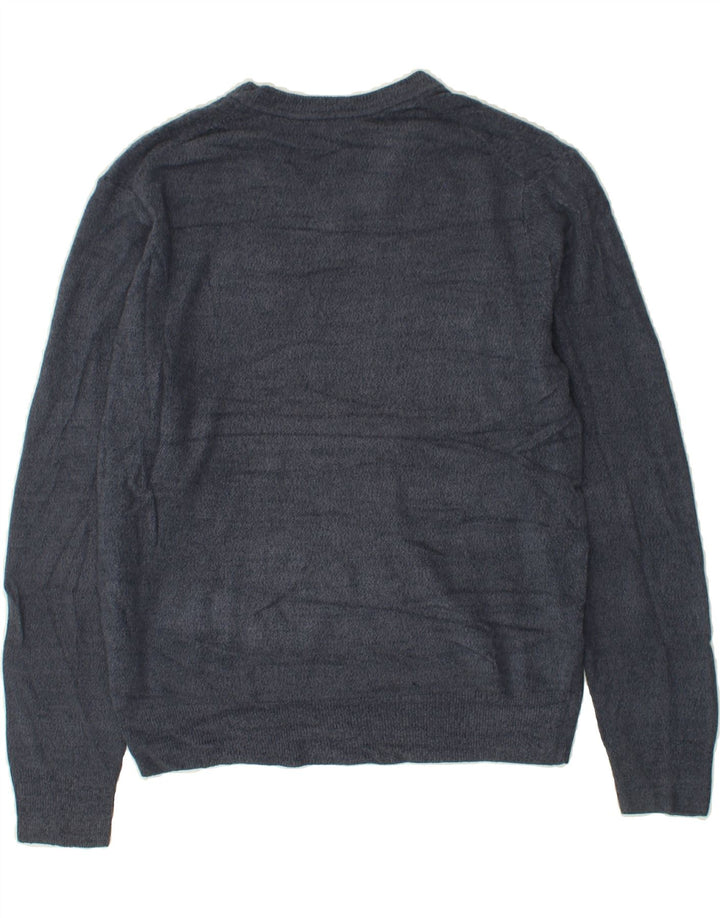 DOCKERS Mens V-Neck Jumper Sweater Large Navy Blue Argyle/Diamond Acrylic Vintage Dockers and Second-Hand Dockers from Messina Hembry 