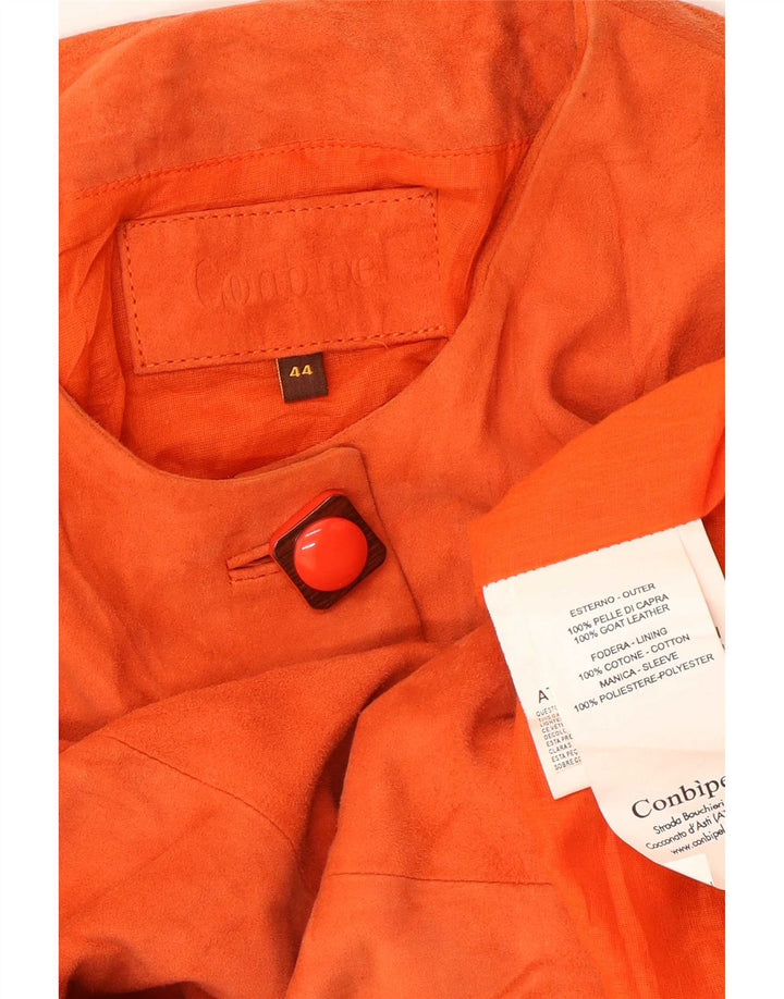 Conbipel Γυναικείο Μπουφάν 3/4 μανίκι Suede IT 44 Δερμάτινο μεσαίο πορτοκαλί