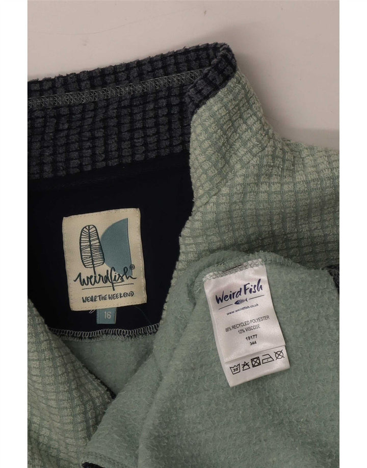 Weird Fish Γυναικείο φερμουάρ με λαιμόκοψη Fleece Jumper UK 16 Large Green Polyester