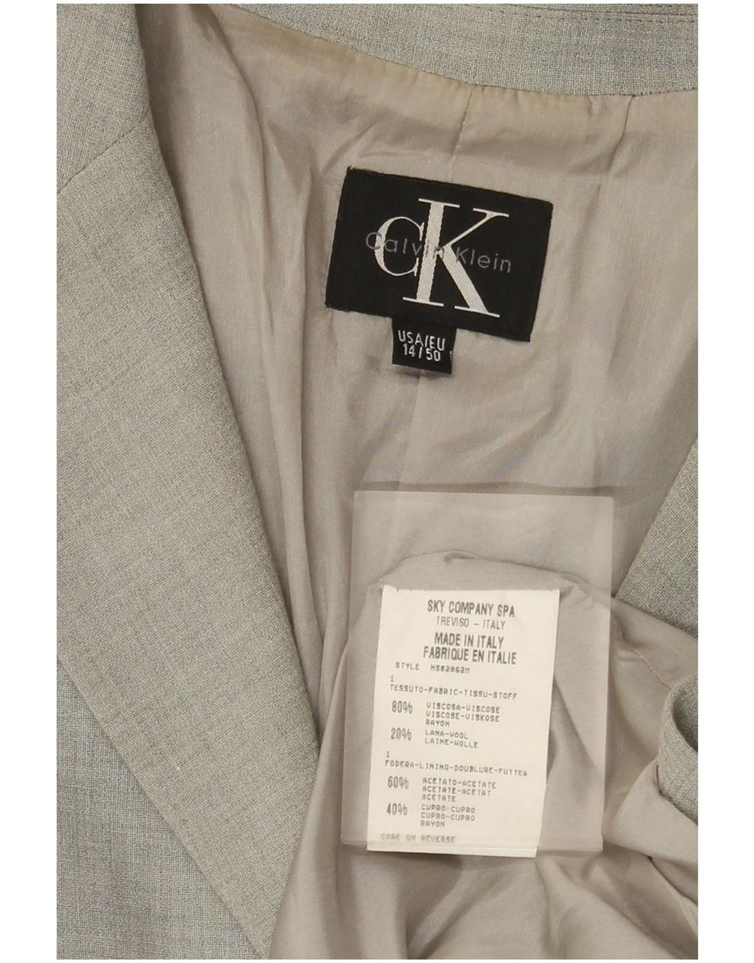 Calvin Klein Γυναικείο σακάκι 3 κουμπιών US 14 XL Γκρι βισκόζη