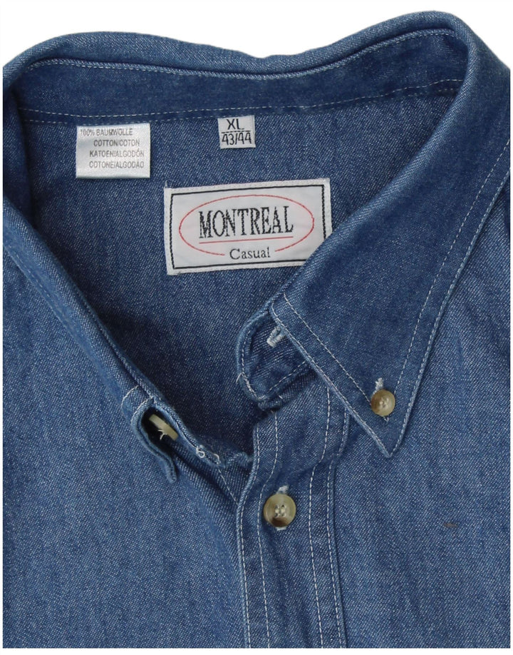 Ανδρικό πουκάμισο τζιν VINTAGE Μέγεθος 43/44 XL Μπλε βαμβακερό