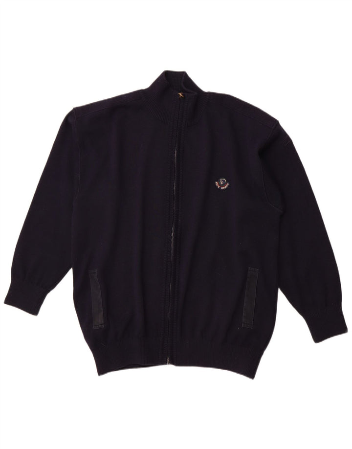 ΜΠΛΕ DRAKE Ανδρικό πουλόβερ ζακέτα XL Μαλλί Navy Blue